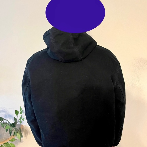 Carhartt Men's Quilted Flannel Lined Duck Active Jacket Men’s Medium Black - Picture 4 of 4